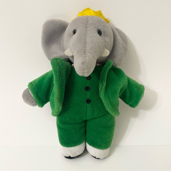 Vintage 1988 Gund Babar Elephant Green Suit Plush Stuffed Animal Toy - Picture 15 of 16